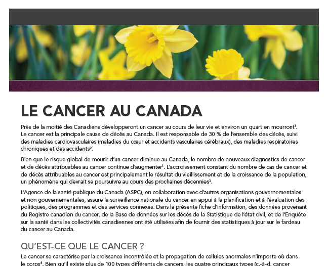 Le cancer au Canada