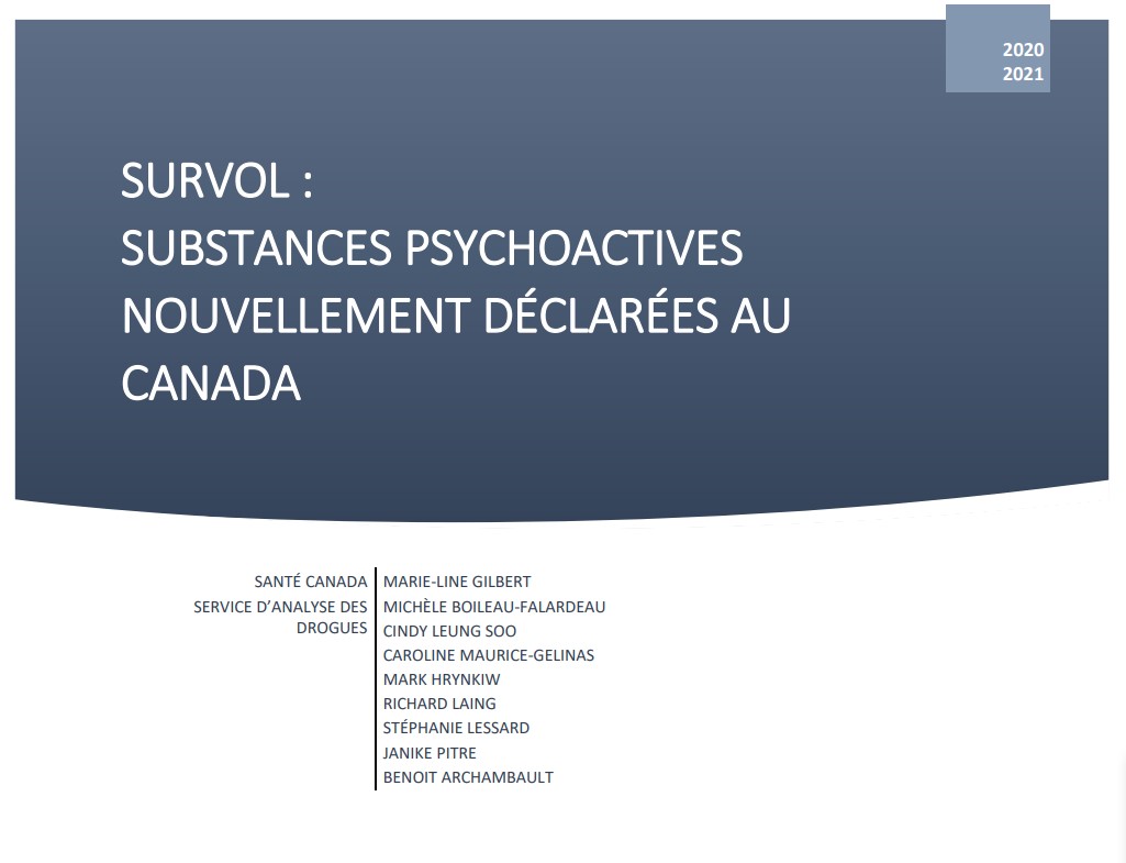 Survol: Substances psychoactives nouvellement déclarées au Canada 2020-2021