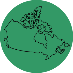 Illustration d'une épingle de carte sur le Canada